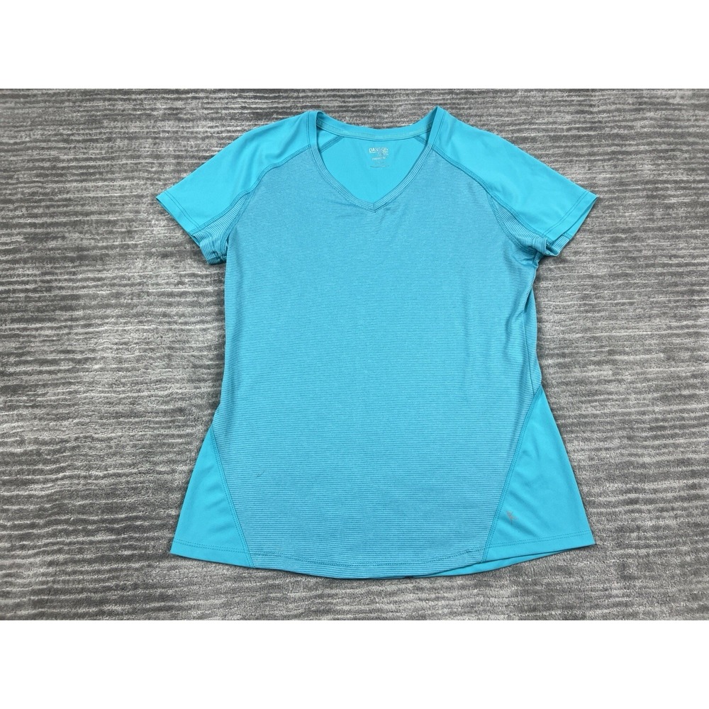 Danskin Now Top Womens Small Blue Drimore Shortsleeve VNeck